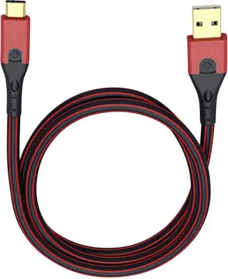 USB 3.0  [1x USB 3.2 gen. 1 vtič A (USB 3.0) - 1x moški konektor USB-C®] 3.00 m rdeča/črna pozlačeni konektorji Oehlbach USB Evolution C3