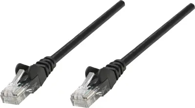 Intellinet 320795 RJ45 omrežni kabel\, Patch kabel CAT 5e U/UTP 15.00 m črna  1 kos