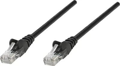Intellinet 320788 RJ45 omrežni kabel\, Patch kabel CAT 5e U/UTP 7.50 m črna  1 kos