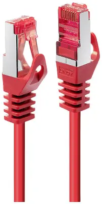 LINDY 47361 RJ45 omrežni kabel\, Patch kabel CAT 6 S/FTP 0.50 m rdeča  1 kos