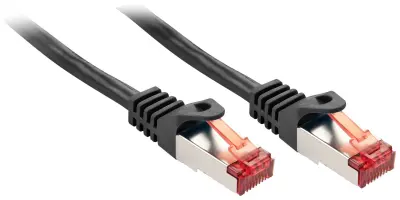 LINDY 47378 RJ45 omrežni kabel\, Patch kabel CAT 6 S/FTP 10.00 m črna  1 kos