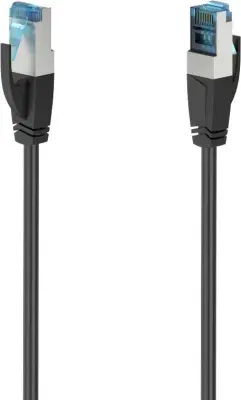 Hama 00200679 RJ45 omrežni kabel\, Patch kabel CAT 6a S/FTP 0.50 m črna  1 kos