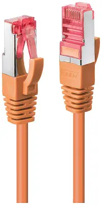 LINDY 47810 RJ45 omrežni kabel\, Patch kabel CAT 6 S/FTP 3.00 m oranžna  1 kos