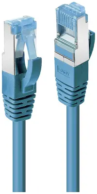 LINDY 47153 RJ45 omrežni kabel\, Patch kabel CAT 6a S/FTP 10.00 m modra  1 kos