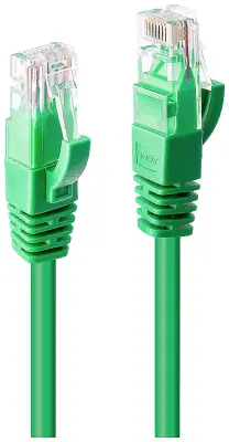 LINDY 48051 RJ45 omrežni kabel\, Patch kabel CAT 6 U/UTP 7.50 m zelena  1 kos