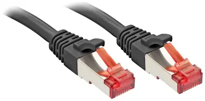 LINDY 47784 RJ45 omrežni kabel\, Patch kabel CAT 6 S/FTP 15.00 m črna  1 kos