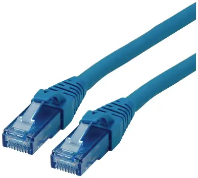 Roline 21.15.2747 RJ45 omrežni kabel\, Patch kabel CAT 6a U/UTP 10.00 m modra  1 kos