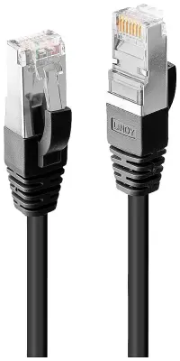 LINDY 45600 RJ45 omrežni kabel\, Patch kabel CAT 6 SF/UTP 0.30 m črna  1 kos