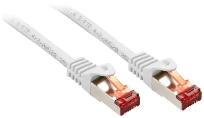 LINDY 47388 RJ45 omrežni kabel\, Patch kabel CAT 6 S/FTP 10.00 m bela  1 kos