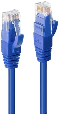 LINDY 45471 RJ45 omrežni kabel\, Patch kabel cat 6 U/UTP 0.50 m modra  1 kos