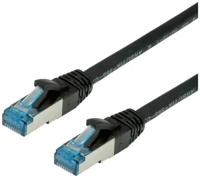 Value 21.99.1968 RJ45 omrežni kabel\, Patch kabel CAT 6a S/FTP 15.00 m črna  1 kos