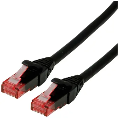 Roline 21.15.2554 RJ45 omrežni kabel\, Patch kabel CAT 6 U/UTP 1.50 m črna  1 kos