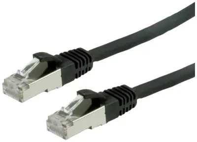 Value 21.99.1245 RJ45 omrežni kabel\, Patch kabel CAT 6 S/FTP 2.00 m črna  1 kos