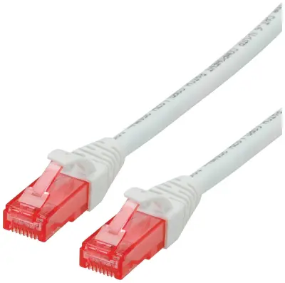 Roline 21.15.2561 RJ45 omrežni kabel\, Patch kabel CAT 6 U/UTP 1.00 m bela  1 kos