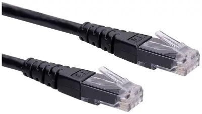Roline 21.15.1525 RJ45 omrežni kabel\, Patch kabel CAT 6 U/UTP 0.50 m črna  1 kos