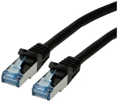 Roline 21.15.2858 RJ45 omrežni kabel\, Patch kabel cat 6a S/FTP 15.00 m črna  1 kos