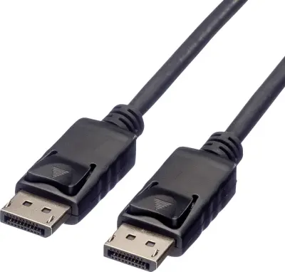 Roline DisplayPort priključni kabel DisplayPort  vtič\, DisplayPort  vtič 10.00 m črna 11.04.5766 zaščiten DisplayPort kabel