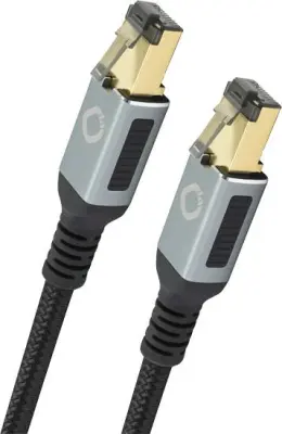 Oehlbach D1C13357 RJ45 omrežni kabel\, Patch kabel CAT 8.1  10.00 m črna\, zlata  1 kos