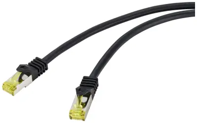 Renkforce RF-4995168 RJ45 omrežni kabel\, Patch kabel CAT 6a (neobdelani kabel CAT7) S/FTP 20.00 m črna TPE plašč\, prilagodljiv\, ognjevaren 1 kos