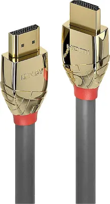 LINDY  priključni kabel HDMI-A  vtič\, HDMI-A  vtič 5.00 m siva 37604 #####8K UHD HDMI kabel
