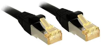 LINDY 47316 RJ45 omrežni kabel\, Patch kabel CAT 6a (neobdelani kabel CAT7) S/FTP 30.00 m črna  1 kos