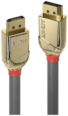 LINDY  priključni kabel DisplayPort  vtič\, DisplayPort  vtič 0.50 m zlata\, siva 36290  DisplayPort kabel