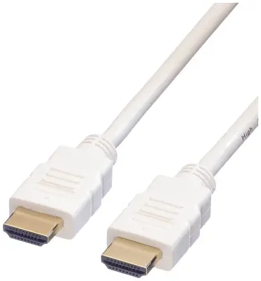 Roline HDMI priključni kabel HDMI-A  vtič 1.00 m bela 11.04.5701 zaščiten HDMI kabel
