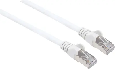 Intellinet 741903 RJ45 omrežni kabel\, Patch kabel CAT 6a (neobdelani kabel CAT7) S/FTP 0.25 m bela brez halogena 1 kos