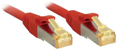 LINDY 47299 RJ45 omrežni kabel\, Patch kabel CAT 6a (neobdelani kabel CAT7) S/FTP 15.00 m rdeča  1 kos