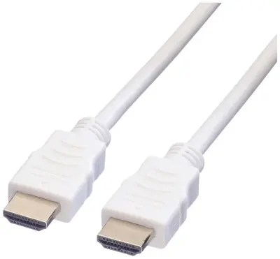 Value HDMI priključni kabel HDMI-A  vtič 1.00 m bela 11.99.5701 #####4K UHD\, zaščiten HDMI kabel