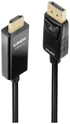 LINDY  priključni kabel DisplayPort  vtič\, HDMI-A  vtič 2.00 m črna 40926  DisplayPort kabel