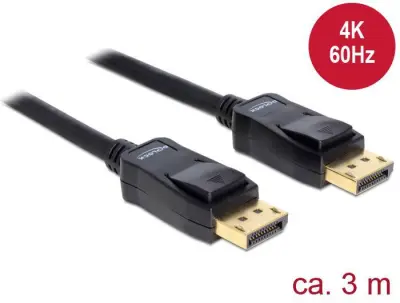 Delock DisplayPort priključni kabel DisplayPort  vtič\, DisplayPort  vtič 3.00 m črna 82424  DisplayPort kabel