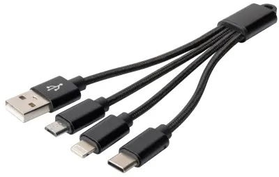 Digitus mobilni telefon\, Apple iPad/iPhone/iPod\, prenosnik polnilni kabel [1x USB-A - 3x ] 0.15 m
