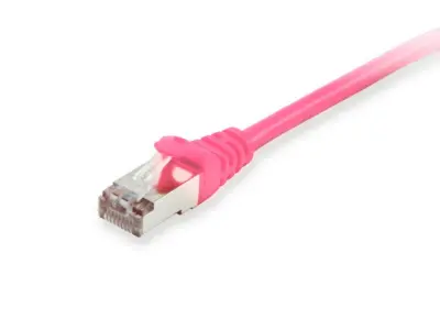 Equip 605584 RJ45 omrežni kabel\, Patch kabel CAT 6 S/FTP 5.00 m roza pozlačeni konektorji 1 kos