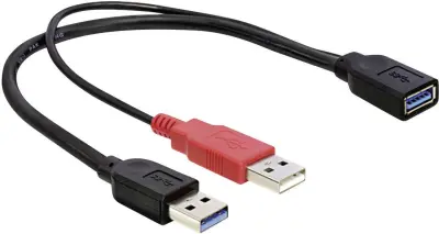 Delock USB kabel USB 3.2 gen. 1 (USB 3.0) USB-A vtič\, USB-A vtičnica 0.30 m črna pozlačeni konektorji\, UL-certificirano 83176