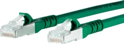 Metz Connect 1308451555-E RJ45 omrežni kabel\, Patch kabel CAT 6a S/FTP 1.50 m zelena z zaščitnim zapornim zatičem 1 kos
