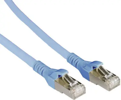 Metz Connect 1308453044-E RJ45 omrežni kabel\, Patch kabel CAT 6a S/FTP 3.00 m modra z zaščitnim zapornim zatičem 1 kos