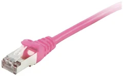 Equip 605583 RJ45 omrežni kabel\, Patch kabel CAT 6 S/FTP 0.25 m roza pozlačeni konektorji 1 kos