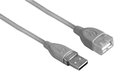 Hama USB 2.0 podaljšek [1x moški konektor USB 2.0 tipa A - 1x ženski konektor USB 2.0 tipa a] 1.8 m siva pozlačeni konektorji Hama USB kabel USB 2.0 U