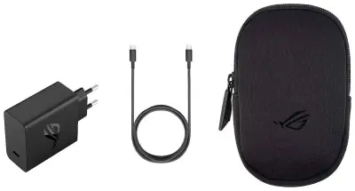 Asus ROG 65W Adapter ; 1,2m USB-C polnilnik za mobilne telefone s funkcijo za hitro polnjenje USB-C®  črna