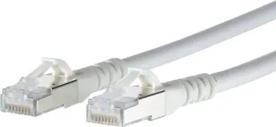 Metz Connect 1308451588-E RJ45 omrežni kabel\, Patch kabel CAT 6a S/FTP 1.50 m bela z zaščitnim zapornim zatičem 1 kos