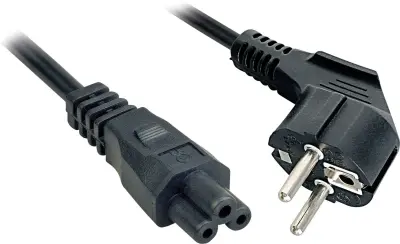 LINDY tok priključni kabel [1x varnostni moški konektor - 1x deteljičast ženski konektor C5] 3.00 m črna