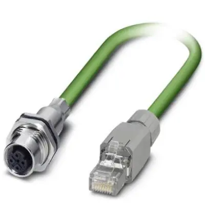 Phoenix Contact 1404368 M12 / RJ45 omrežni kabel\, Patch kabel CAT 5\, CAT 5e SF/UTP 1.00 m zelena  1 kos