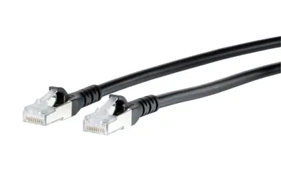 Metz Connect 1308452000-E RJ45 omrežni kabel\, Patch kabel CAT 6a S/FTP 2.00 m črna z zaščitnim zapornim zatičem 1 kos