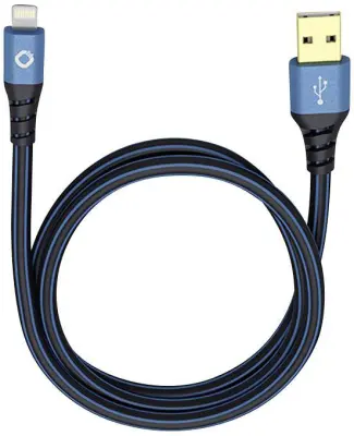 iPad/iPhone/iPod podatkovni/napajalni kabel [1x USB 2.0 vtič A - 1x vtič Apple Dock Lightning] 0.50 m rdeči/črni\, Oehlbach USB Plus LI