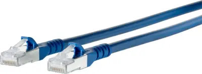 Metz Connect 1308452044-E RJ45 omrežni kabel\, Patch kabel CAT 6a S/FTP 2.00 m modra z zaščitnim zapornim zatičem 1 kos