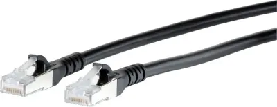 Metz Connect 1308455000-E RJ45 omrežni kabel\, Patch kabel CAT 6a S/FTP 5.00 m črna z zaščitnim zapornim zatičem 1 kos