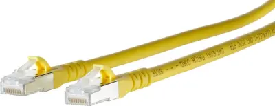 Metz Connect 1308451077-E RJ45 omrežni kabel\, Patch kabel CAT 6a S/FTP 1.00 m rumena z zaščitnim zapornim zatičem 1 kos