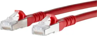 Metz Connect 130845B066-E RJ45 omrežni kabel\, Patch kabel CAT 6a S/FTP 20.00 m rdeča z zaščitnim zapornim zatičem 1 kos