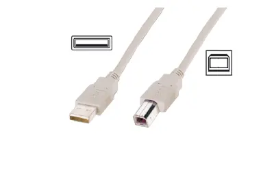 Digitus USB kabel USB 2.0 USB-A vtič\, USB-B vtič 5.00 m bež  AK-300105-050-E